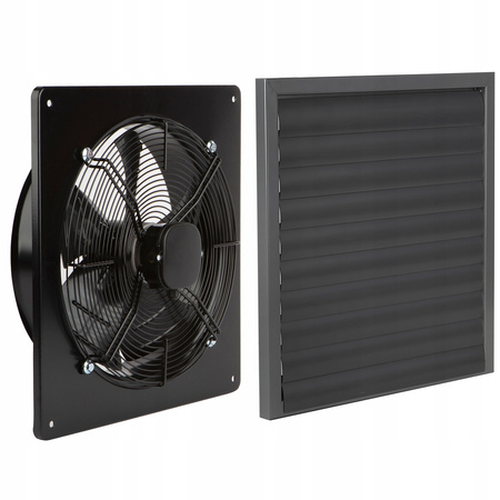 Průmyslový odsávací ventilátor 550 mm + žaluzie